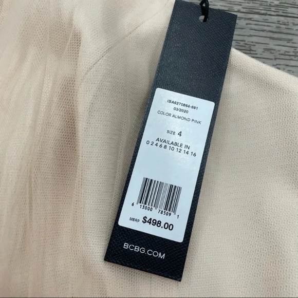 BCBGMAXAZRIA Women's Tulle Dress with Beaded Trim 4 - Picture 12 of 12